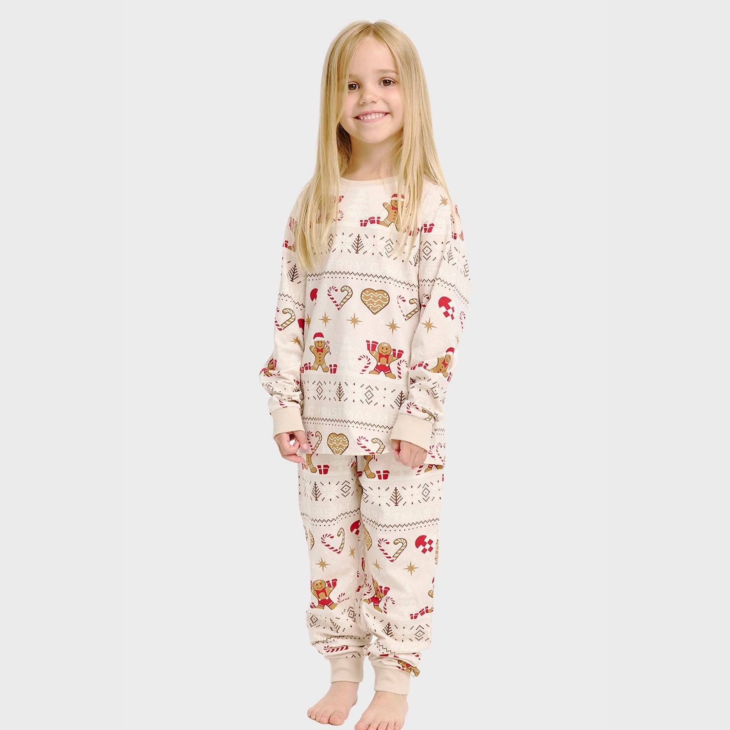 Christmas Cookie pigiama natalizio beige – Bambini